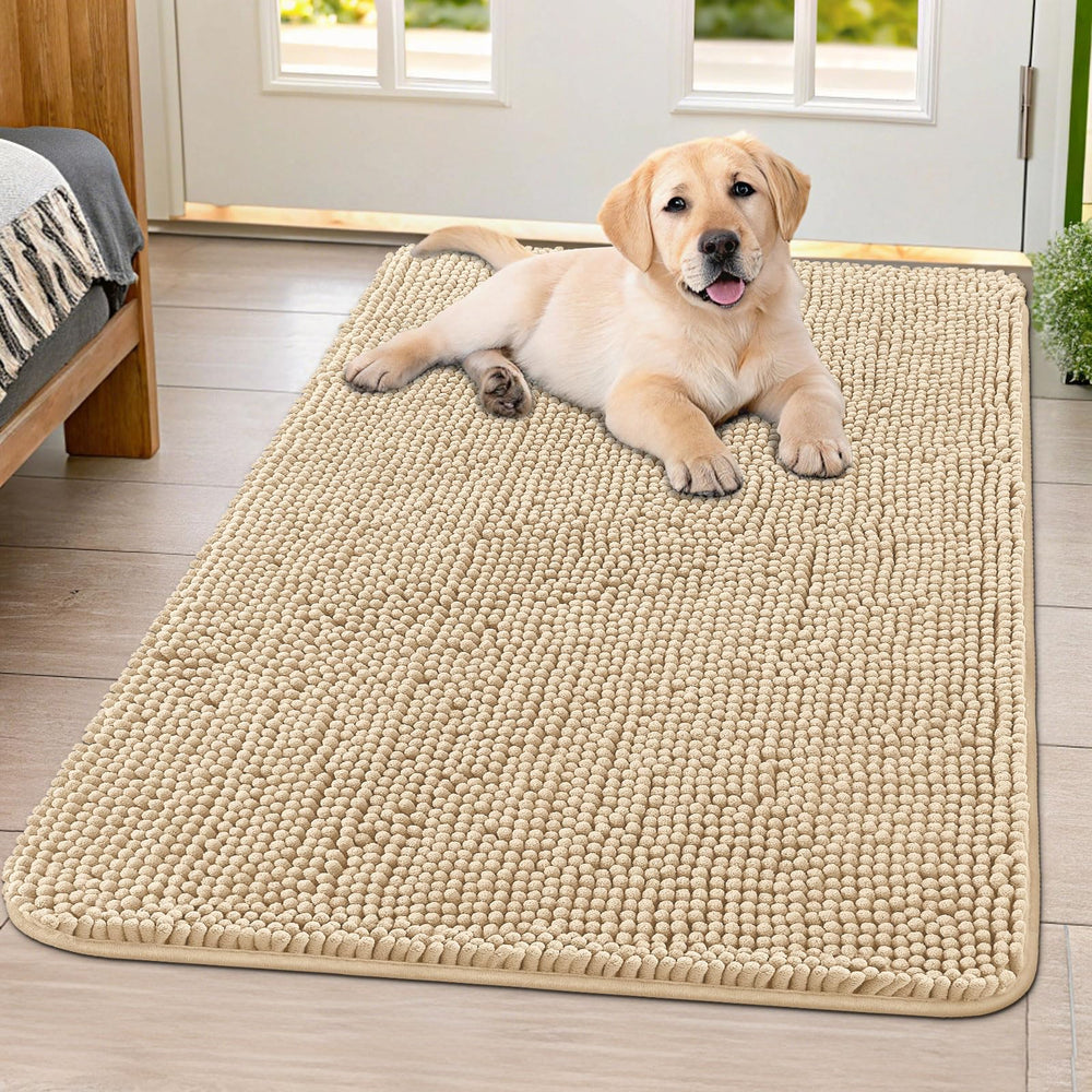 Smiry dog door mat soft-pile close-up for cozy, paw-friendly entry.