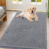 Smiry dog door mat soft-pile closeup highlighting plush comfort for pets.