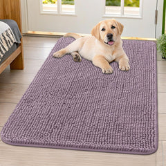 Smiry dog door mat soft-pile closeup shows cozy feel and moisture protection for pawed guests.