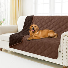 Smiry waterproof dog bed cover lattice brown on sofa protects from spills
