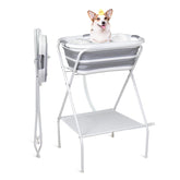 SMLXLXX portable-dog-bath-tub folded-state for compact indoor storage.