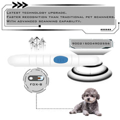 Smoostart Microchip Scanner display screen illustrating scan results and status indicators.