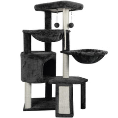 Smouatou Xin three-layer cat tree left view shows stable play space