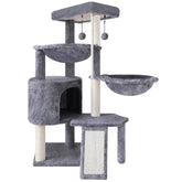 Smouatou Xin three-layer cat tree top platform offers a sunny window view.