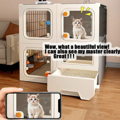 SNAAT cat playpen detachable metal shows sturdy panels ideal for safe indoor play.