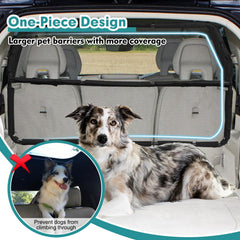 Snagle Paw see-through mesh barrier maintains visibility while reducing front-seat distractions.