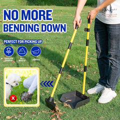 Snagle Paw pooper-scooper adjustable handle reduces bending during walks.