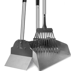 Snagle Paw pooper scooper with 38-inch extended handle for easy low-bending cleanup.