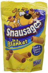 Snausages in Blanket Beef & Cheese pack of six ready for rewarding treats
