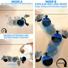 snoslme automatic rolling cycle simulates playful fishing and keeps cats active.