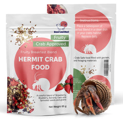 Snout and Shell Natural Hermit Crab Food packaging ready for a balanced daily diet.