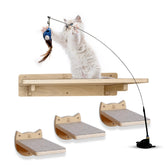 Snuggle & Play cat wall shelves with 3 steps for vertical exploration.