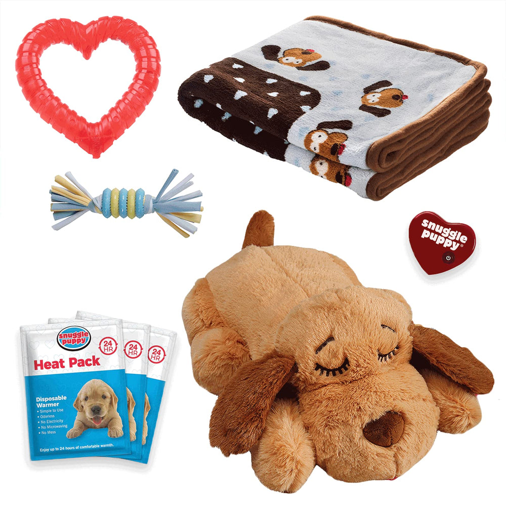 Snuggle Puppy original starter kit biscuit closeup showing comforting companionship for puppies