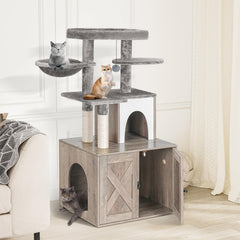 Snughome cat tree features anti-tip stability and sisal posts to protect furniture.