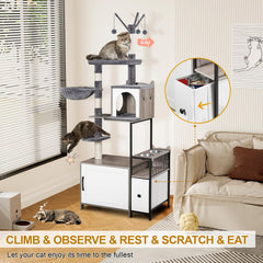 Snughome cat tree cat condo provides a private nap nook for cats