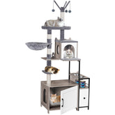 Snughome cat tree exterior view highlights modern design suitable for living rooms