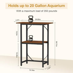 Snughome fish tank stand side view reveals balanced stability and back-panel reinforcement.
