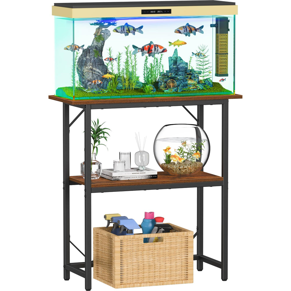 Snughome fish tank stand top shelf provides sturdy support for a 30-gallon aquarium.
