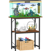 Snughome fish tank stand top shelf provides sturdy support for a 30-gallon aquarium.