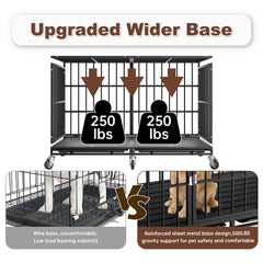Snuowu strong-metal crate frame emphasizes rugged construction for large breeds.