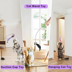 Soarer removable cat wand enables hands-free play with curious kittens.