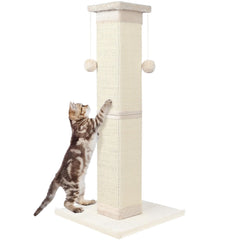 SOCATER 33-inch cat scratching post stands tall for vertical scratching and play