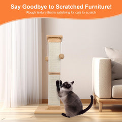 SOCATER cat scratching post stability-base emphasizes sturdy foundation to prevent tipping.