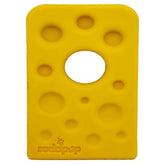 SodaPup Swiss Cheese Wedge chew toy close-up showing cheese-indentations for mental stimulation.