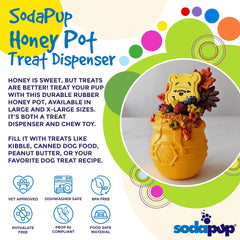 SodaPup Honey Pot durable rubber material highlights USA-made craftsmanship and safety.