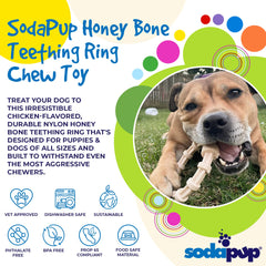 SodaPup teething ring for dogs of all sizes shot enables versatile chewing for puppies to seniors