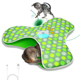 Sofolor Interactive Cat Toy mat with feather wand promotes active play and hunting instincts.