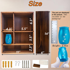 Sofunii Pet Memorial Shadow Box interior setup with adjustable keepsake slots