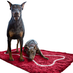 Soggy Doggy Doormat bone design front view showing absorbent microfiber for muddy paws