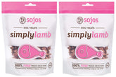 Sojos Simply Lamb raw freeze-dried dog treats pack shows convenient grain-free protein for training
