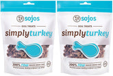 SOJOS Simply Turkey Dog Treats 2-pack front view, convenient training rewards.