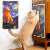 SOLDAY sisal cat wall scratcher with ginger cat stargazing encourages natural scratching and protects furniture.