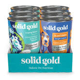 Solid Gold Fit & Fabulous chicken wet dog food in a bowl emphasizes lean protein for weight-conscious dogs.
