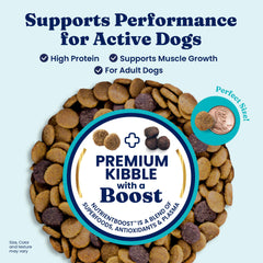 Solid Gold beef protein morsels show real meat texture for lean muscle support.