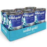 Solid Gold high-protein wet dog food beef cans 13oz fuel active dogs.