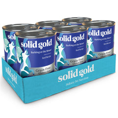 Solid Gold high-protein wet dog food beef cans 13oz fuel active dogs.