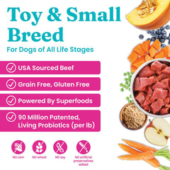 Solid Gold Mighty Mini kibble close-up, grain-free formula for sensitive stomachs.