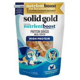 Solid Gold Protein Shreds chicken shreds in a pouch for high-protein meals.