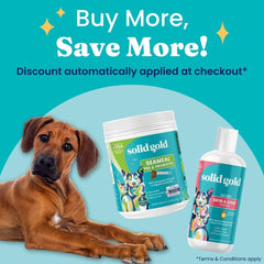 Solid Gold SeaMeal ingredients kelp image emphasizing immune support and nutrient blend.