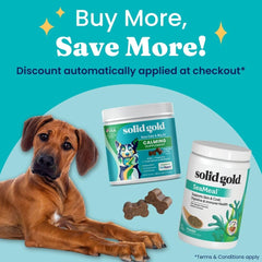 Solid Gold SeaMeal spoon-dispense shows convenient daily dosing for pets.