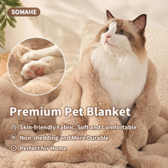 SOMAHE cat blanket plush faux fur coffee snuggle shot emphasizing warmth