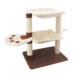 SONGWAY cat tree with sisal post demonstrates durable scratching for longer play sessions