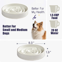Soniuong ceramic slow feeder bowl with anti-slip base stays steady during meals.