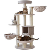 Sopapets extra-large cat tree 65-inch tall base offers a sturdy lookout for large cats.