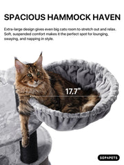 Sopapets premium cat tree with removable soft cushion for cozy naps.