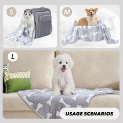 SORKUT gray pet blanket plush fleece for couch lounging.